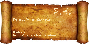 Puskás Adina névjegykártya